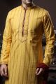 Yellow Silk Casual Kurta Pajama (NMK-6084)