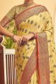 Yellow Tusser Silk Sari (NWSA-5833)